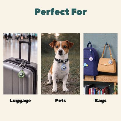 Waterproof AirTag Holder - Rugged Keychain & Pet Collar Clip (TSA Approved)