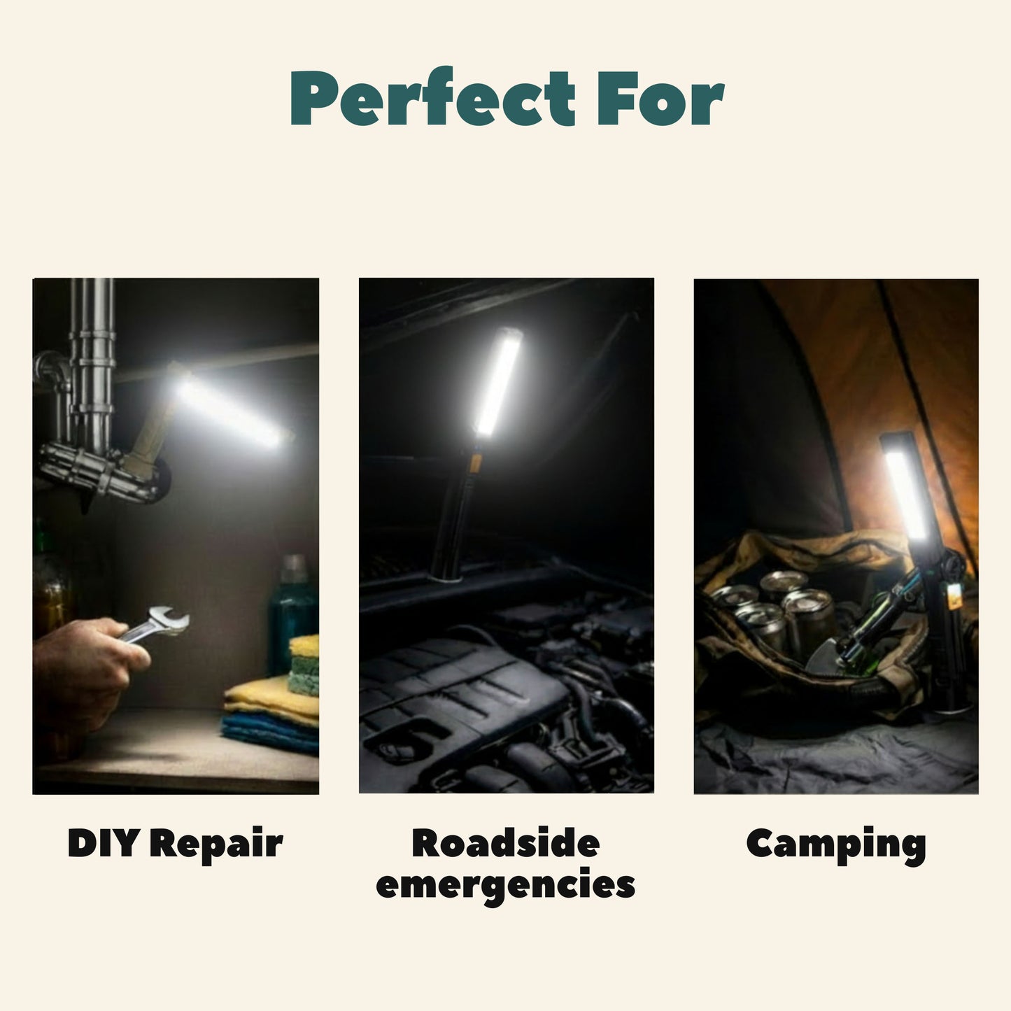 Ultra-Bright Magnetic Work Light - Rechargeable Emergency Torch - 5-Modes